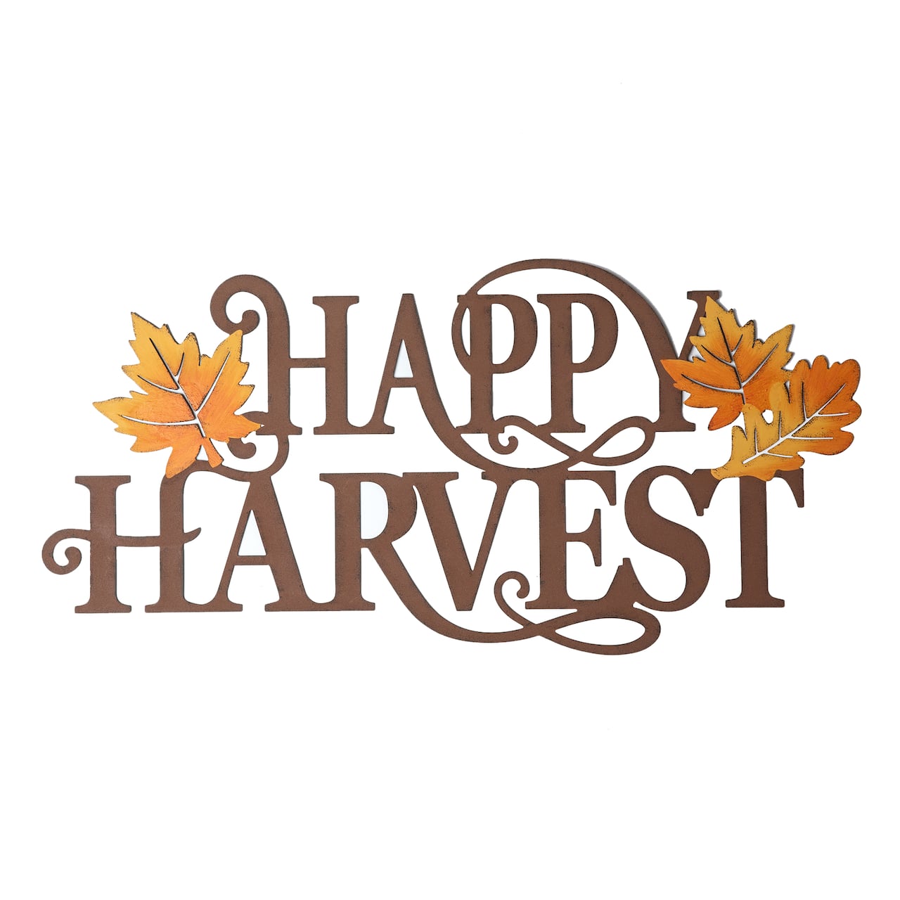 Glitzhome&#xAE; 24&#x22; Metal &#x22;HAPPY HARVEST&#x22; Wall D&#xE9;cor